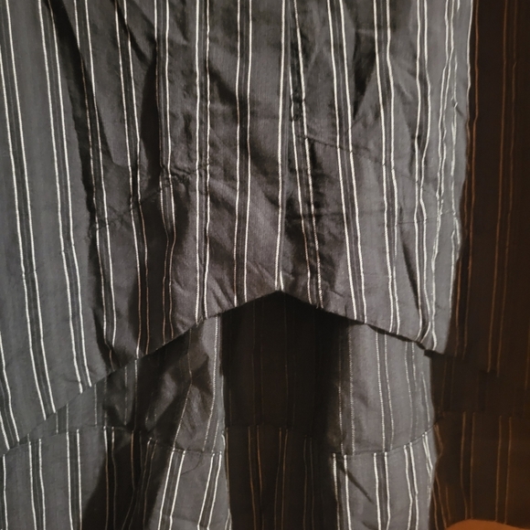 Tulip Black & White Pin Stripe Lagenlook Cotton Collared Shirt Size XLarge NEW - Picture 5 of 8